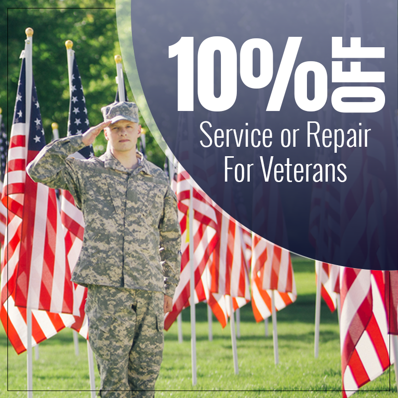 10% off Service or Repair for Veterans